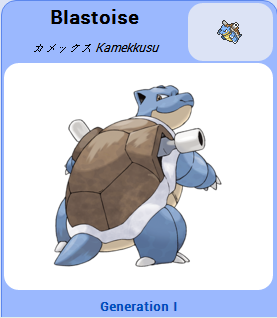 Pokémon GO::Items : Blastoise-NO.009