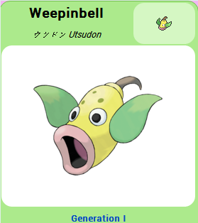 Pokémon GO::Items : Weepinbell-NO.070