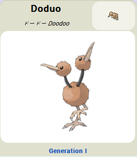 Pokémon GO::Items : Doduo-NO.084 = 4 Doduo CANDY