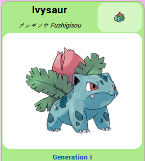 Pokémon GO::Items : Ivysaur-NO.002