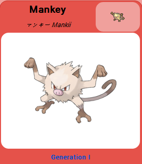 Pokémon GO::Items : Mankey-NO.056 = 4 Mankey CANDY