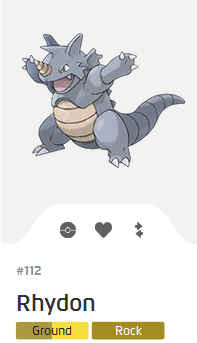 Pokémon GO::Items : Rhydon-NO.112 - IV 90%+