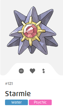 Pokémon GO::Items : Starmie-NO.121 - IV 100%