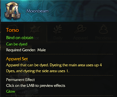 Revelation Online::Items : Moonbeam(Male eternal)