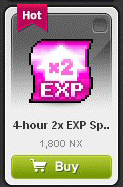 Maple Story::Items : 4-hour 2x EXP Special Coupon