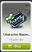 Maple Story::Items : Character Name Change Coupon