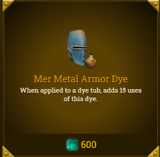 Legends of Aria::Items : Mer Metal Armor Dye