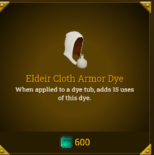 Legends of Aria::Items : Eldeir Cloth Armor Dye