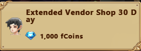 Flyff Universe::Items : Extended Vendor Shop 30 Day*2