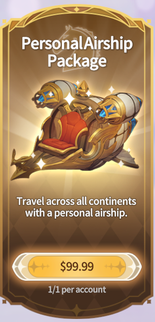 Summoners War Chronicles::Items : Personal Airship Package