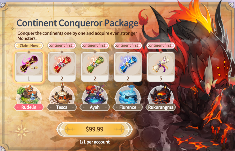 Summoners War Chronicles::Items : Continent Conqueror Package