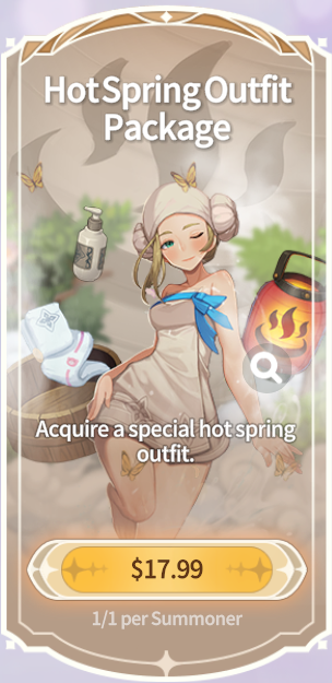 Summoners War Chronicles::Items : Hot Spring Outfit Package