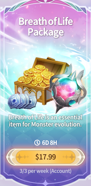 Summoners War Chronicles::Items : Breath of Life Package