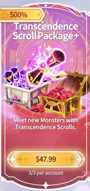 Summoners War Chronicles::Items : Transcendence Scroll Package+