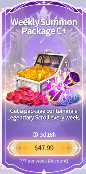 Summoners War Chronicles::Items : Weekly Summon  PackageC+
