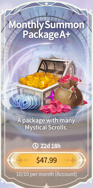 Summoners War Chronicles::Items : Monthly Summon  PackageA+