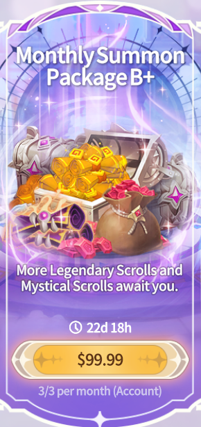 Summoners War Chronicles::Items : Monthly Summon  PackageB+