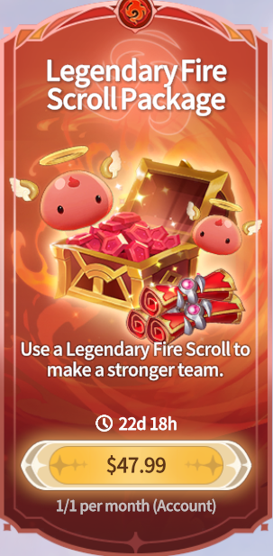 Summoners War Chronicles::Items : Legendary Fire Scroll Package