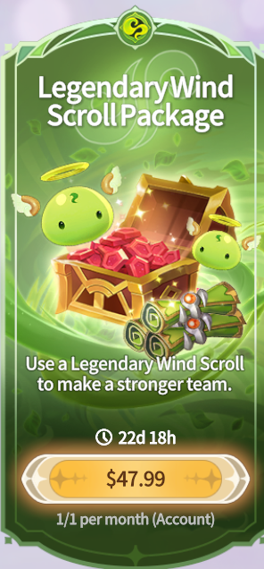 Summoners War Chronicles::Items : Legendary Wind Scroll Package