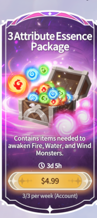 Summoners War Chronicles::Items : 3 Attribute Essence Package