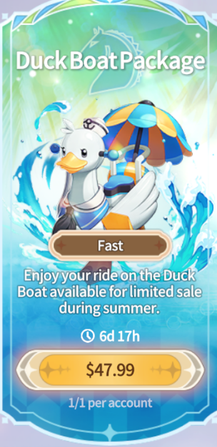 Summoners War Chronicles::Items : Duck Boat Package