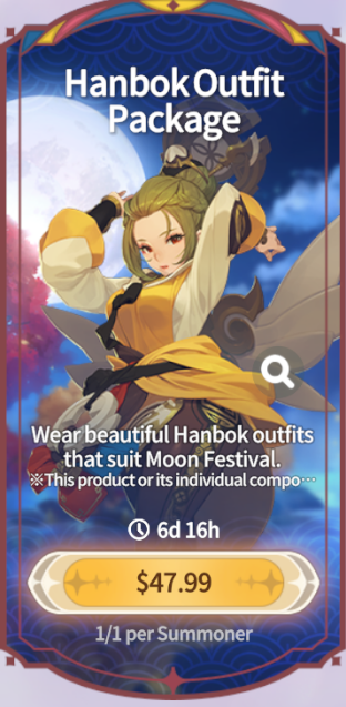 Summoners War Chronicles::Items : Hanbok Qutfit Package