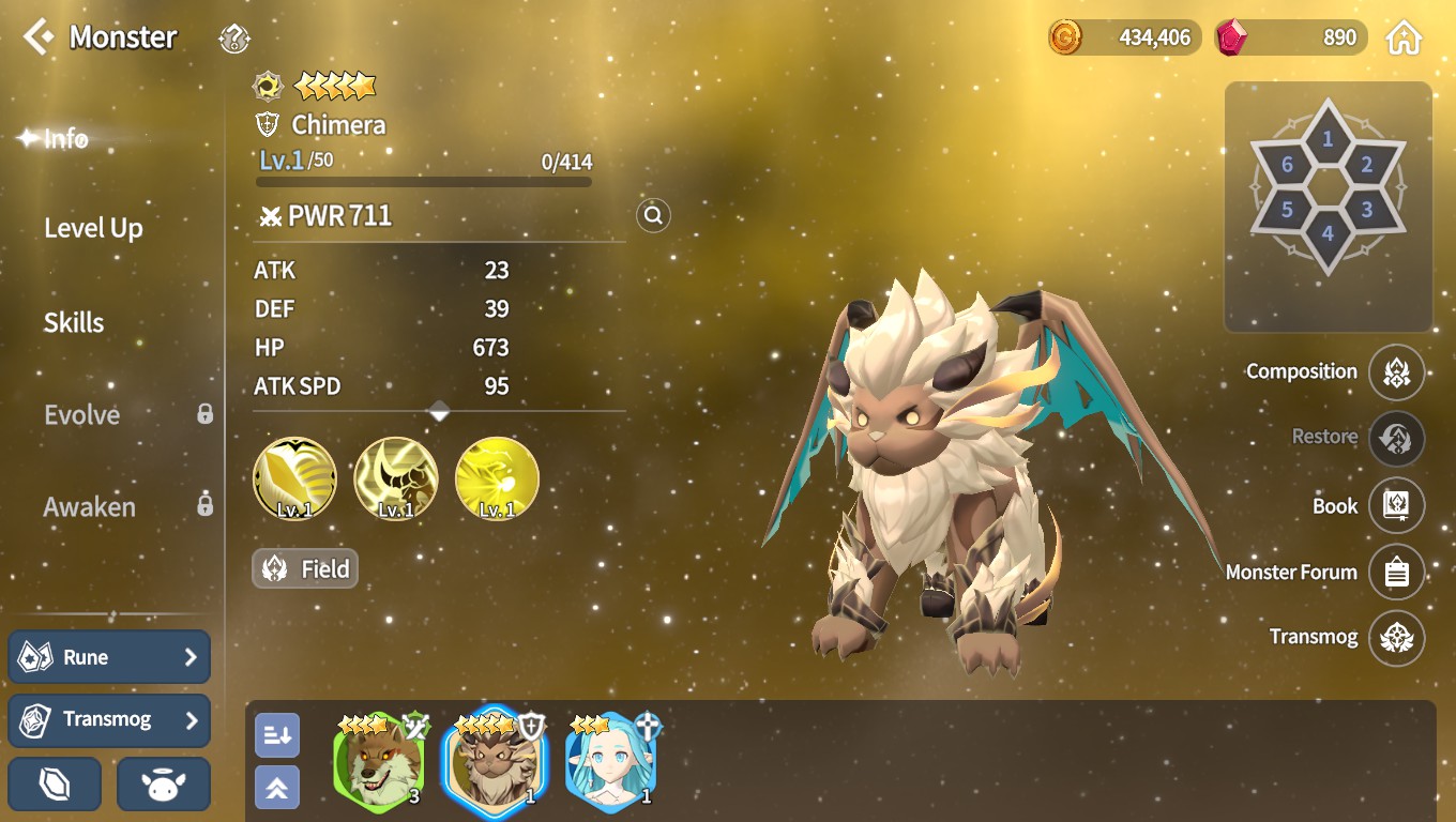 Summoners War Chronicles::Items : ACC-Light Monster-Chimera In -Us East-Velajuel
